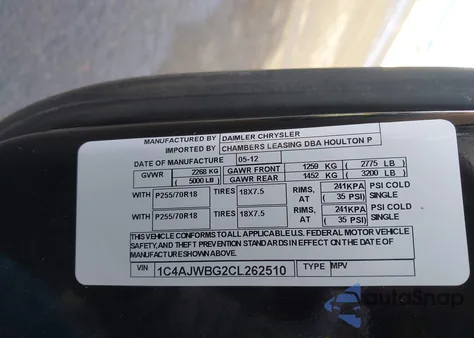 2012 Jeep Wrangler Sahara z USA, uszkodzony, nr VIN 1C4AJWBG2CL262510